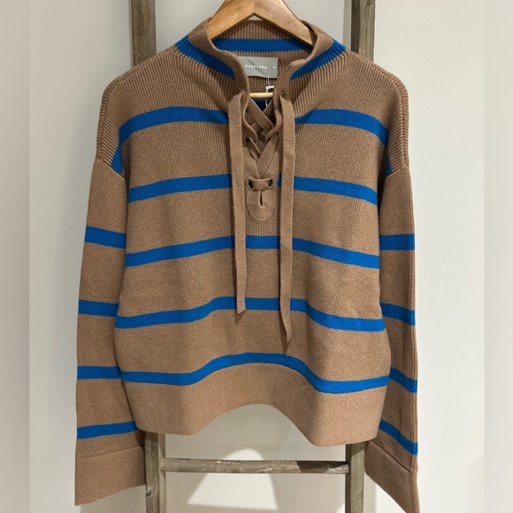 Everlane The Lace-Up Smock Knit Sweater Wool Cotton Women’s Size M and XS NWT - Picture 2 of 11